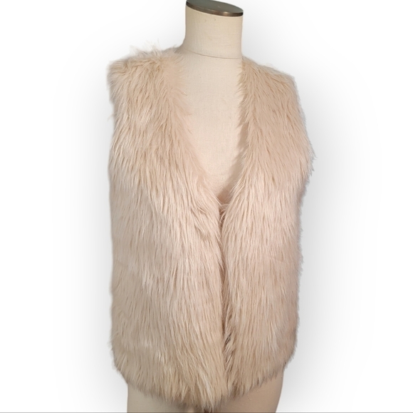 Love on a Hanger Faux Fur Vest Sweater Back Size Large - Picture 1 of 12
